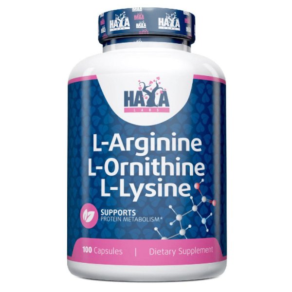 L-Arginine - L-Ornithine - L-Lysine 100 Caps.