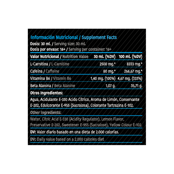 L-Carnitine 40,000 Plus 500 ml Limón