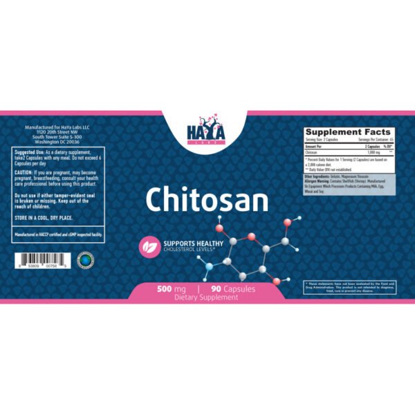 Chitosan 500 mg. - 90 Caps.