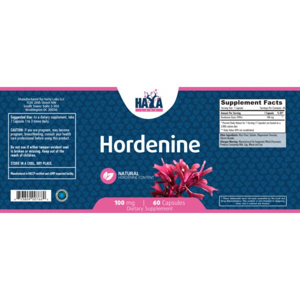 hordenine-98-100-mg-60-caps (3) Hordenine 98% - 100 mg - 60 Caps.