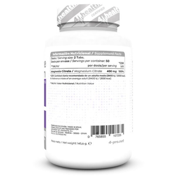 Magnesium Citrate 200 mg - 100 Tabs.