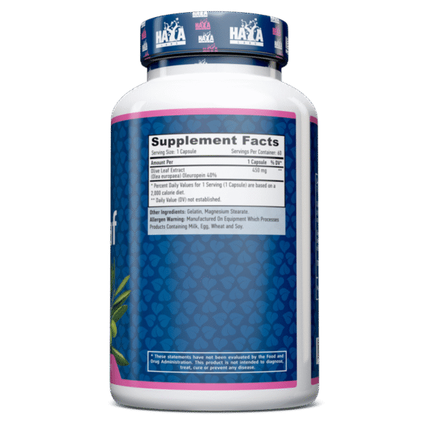 Olive Leaf Standardized 60 Caps. 450 mg