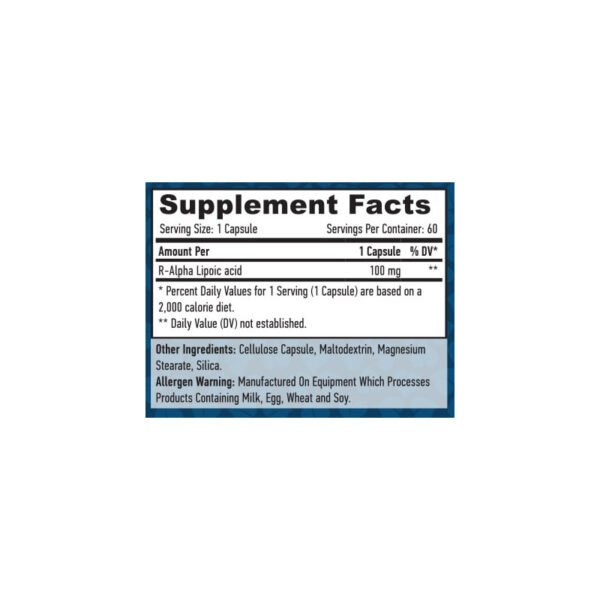 R-Alpha Lipoic Acid 60 Vcaps 100 mg