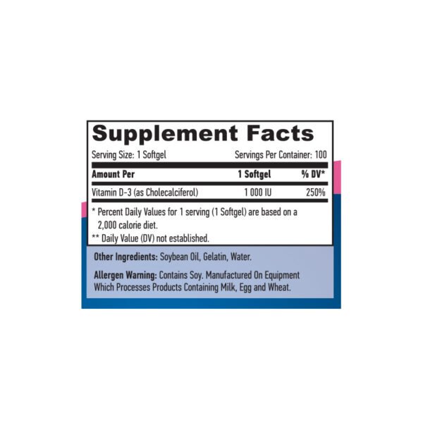 vitamin-d-3-1000-iu-100-softgels (1) Vitamin D-3 - 1000 IU 100 Softgels