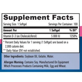 Vitamin D-3 - 5000 IU 100 Softgels