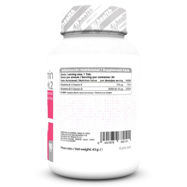 Vitamin D3 2000 IU + K2 - 90 Tabs